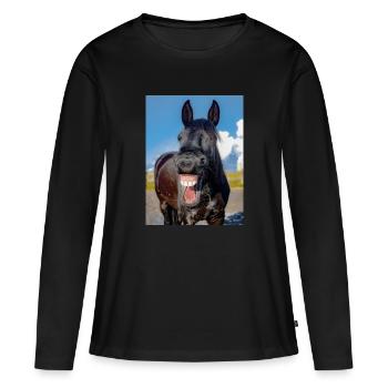 Cheval LOL - T-shirt manches longues Premium bio Femme - noir - Devant - Julia (174cm)