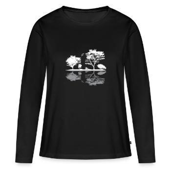 Natur - Frauen Premium Bio Langarmshirt - Schwarz - Vorne - Julia (174cm)
