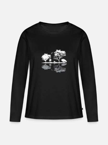 Natur - Frauen Premium Bio Langarmshirt - Schwarz
