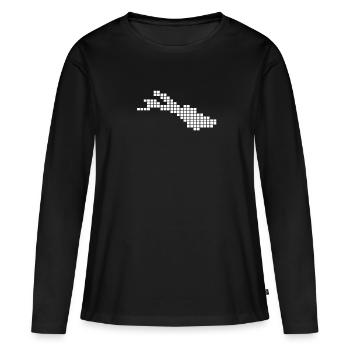 Bodensee - Frauen Premium Bio Langarmshirt - Schwarz - Vorne - Julia (174cm)
