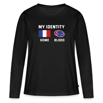Mon identité France Rugby - T-shirt manches longues Premium bio Femme - noir - Devant - Julia (174cm)