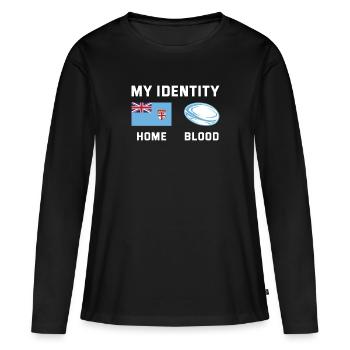 Mon identité Fidji Rugby - T-shirt manches longues Premium bio Femme - noir - Devant - Julia (174cm)