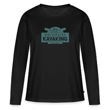 Profitez du kayak en eau vive - T-shirt manches longues Premium bio Femme - noir - Devant - Julia (174cm)