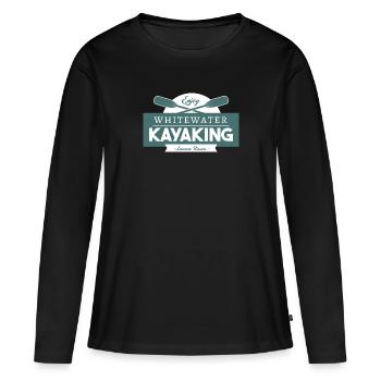 Profitez du kayak en eau vive - T-shirt manches longues Premium bio Femme - noir - Devant - Julia (174cm)