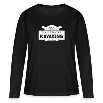 Profitez du kayak en eau vive - T-shirt manches longues Premium bio Femme - noir - Devant - Julia (174cm)