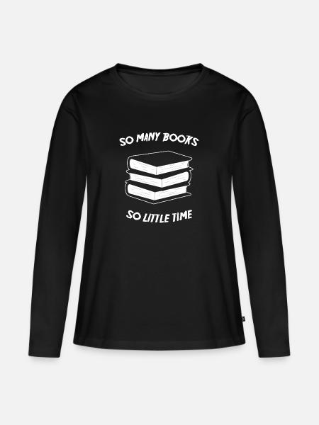 Books - Frauen Premium Bio Langarmshirt - Schwarz