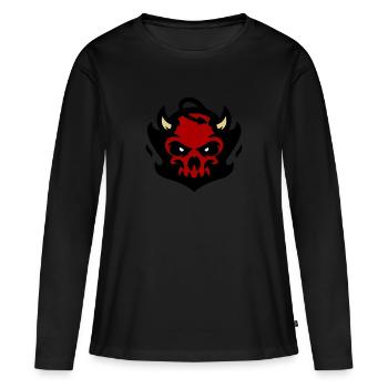 Diable / Diable / Crâne - T-shirt manches longues Premium bio Femme - noir - Devant - Julia (174cm)