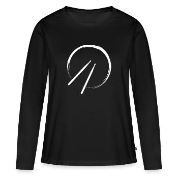 Tambours, tambours, batteries, baguettes - T-shirt manches longues Premium bio Femme - noir - Devant - Julia (174cm)