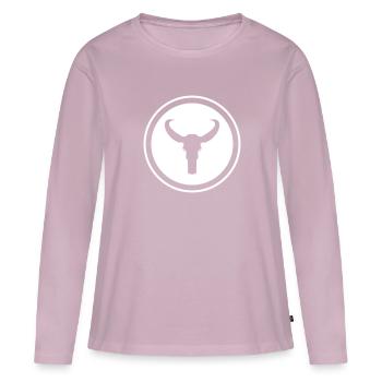Squelette de taureau - T-shirt manches longues Premium bio Femme - rose poudré - Devant - Julia (174cm)