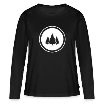 Forêt de sapins - T-shirt manches longues Premium bio Femme - noir - Devant - Julia (174cm)