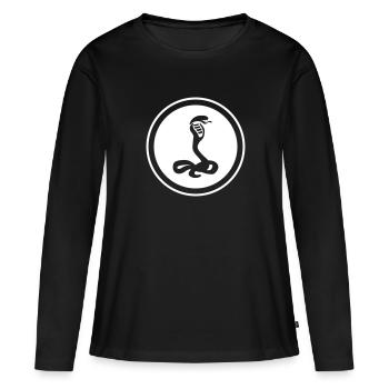 Cobra serpent - T-shirt manches longues Premium bio Femme - noir - Devant - Julia (174cm)