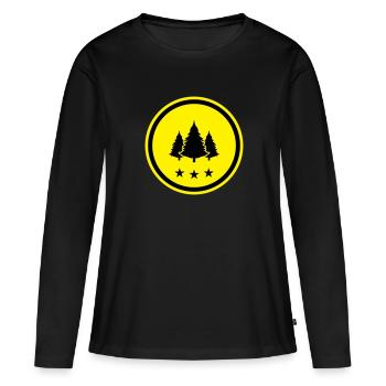 Forêt de sapins - T-shirt manches longues Premium bio Femme - noir - Devant - Julia (174cm)