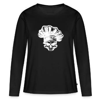 Chef Skeleton Chef - T-shirt manches longues Premium bio Femme - noir - Devant - Julia (174cm)