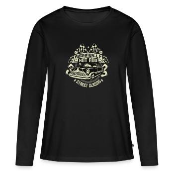 Rockabilly Hot Rod - T-shirt manches longues Premium bio Femme - noir - Devant - Julia (174cm)