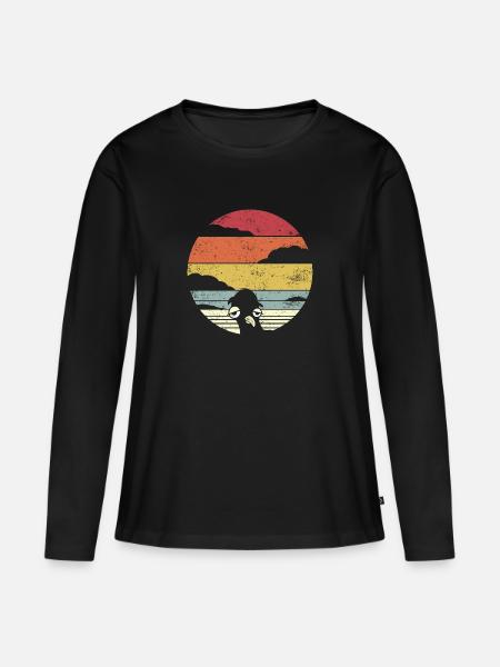 Pinguin Tux - Frauen Premium Bio Langarmshirt - Schwarz