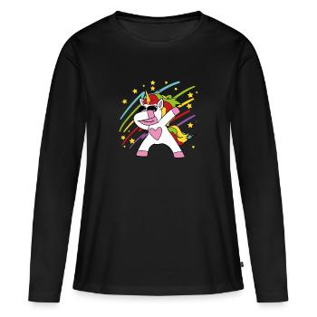 Cute Funny Cool Unicorn Unicorns fable - Women's Premium Organic Long Sleeve Shirt - black - Front - Julia (174cm)