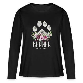 Chien de montagne bernois - T-shirt manches longues Premium bio Femme - noir - Devant - Julia (174cm)