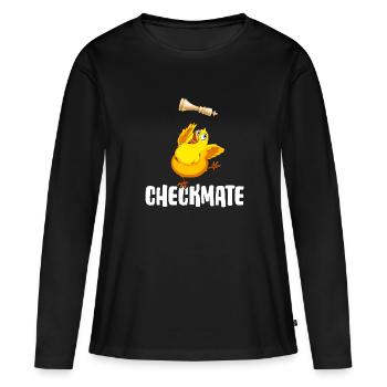 Échec et mat Joueur d’échecs « échec et mat » - T-shirt manches longues Premium bio Femme - noir - Devant - Julia (174cm)