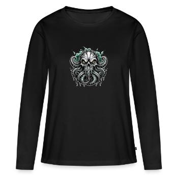 calmar - T-shirt manches longues Premium bio Femme - noir - Devant - Julia (174cm)
