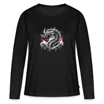 Long - T-shirt manches longues Premium bio Femme - noir - Devant - Julia (174cm)