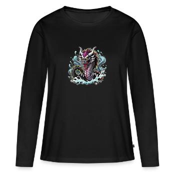chinese dragon - Frauen Premium Bio Langarmshirt - Schwarz - Vorne - Julia (174cm)