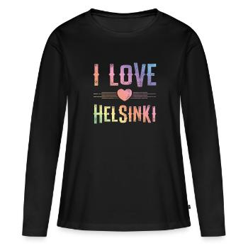 J’adore Helsinki - T-shirt manches longues Premium bio Femme - noir - Devant - Julia (174cm)