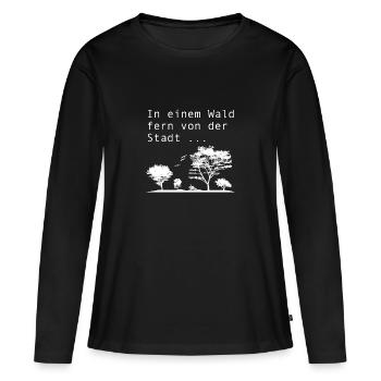 Wald - Frauen Premium Bio Langarmshirt - Schwarz - Vorne - Julia (174cm)