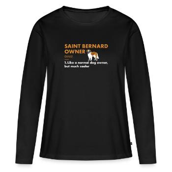 Définition de Saint Bernard Propriétaire - T-shirt manches longues Premium bio Femme - noir - Devant - Julia (174cm)