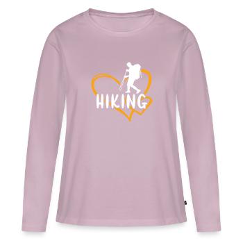 Hiker Heart Hiking - Frauen Premium Bio Langarmshirt - Altrosa - Vorne - Julia (174cm)