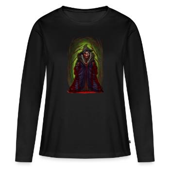 Halloween Sorcière Sorcière Sorcière Magicien Sorcière Sorcière Sorcière Sorcière - T-shirt manches longues Premium bio Femme - noir - Devant - Julia (174cm)