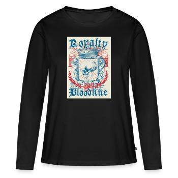Lignée royale - T-shirt manches longues Premium bio Femme - noir - Devant - Julia (174cm)