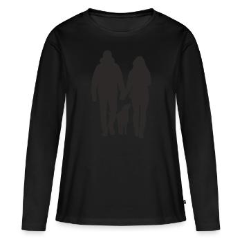 L'amour - T-shirt manches longues Premium bio Femme - noir - Devant - Julia (174cm)
