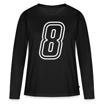 8 Numéro de numéro - T-shirt manches longues Premium bio Femme - noir - Devant - Julia (174cm)
