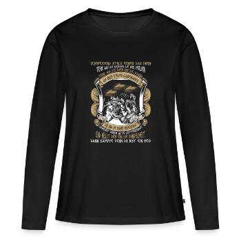 Wikinger Trinkspruch - Frauen Premium Bio Langarmshirt - Schwarz - Vorne - Julia (174cm)