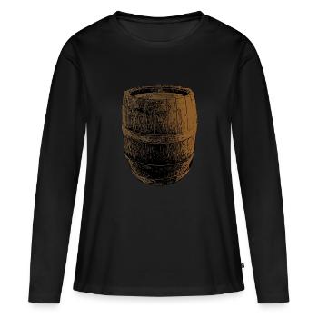 Fass - Frauen Premium Bio Langarmshirt - Schwarz - Vorne - Julia (174cm)