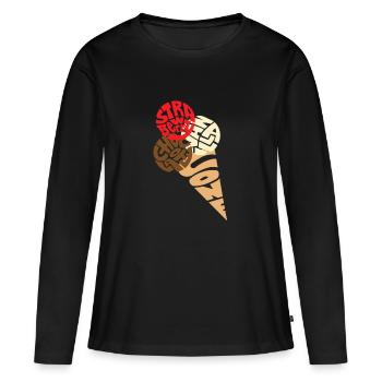 Crème glacée, crème glacée, glace - T-shirt manches longues Premium bio Femme - noir - Devant - Julia (174cm)
