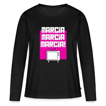 Retro tee Tv - Women's Premium Organic Long Sleeve Shirt - black - Front - Julia (174cm)