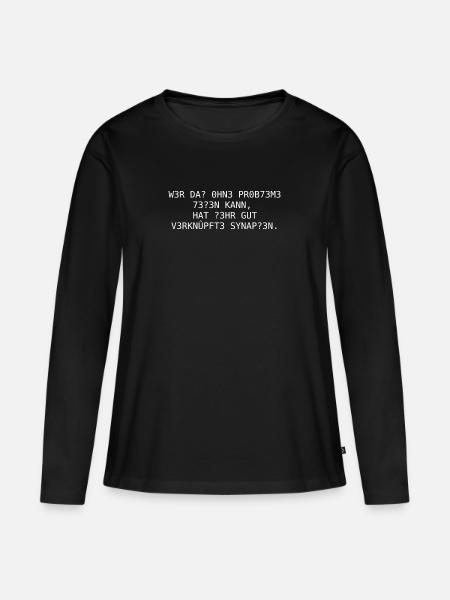 Intelligenztest - Frauen Premium Bio Langarmshirt - Schwarz