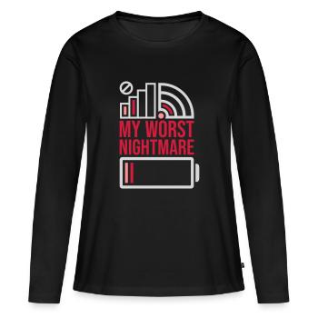 Icônes mon pire cauchemar - T-shirt manches longues Premium bio Femme - noir - Devant - Julia (174cm)