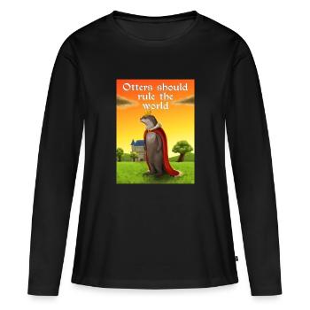 Otters should rule the world - Women's Premium Organic Long Sleeve Shirt - black - Front - Julia (174cm)