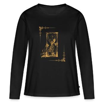 Sanduhr Design - Frauen Premium Bio Langarmshirt - Schwarz - Vorne - Julia (174cm)