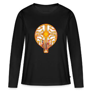 Nanochip - Frauen Premium Bio Langarmshirt - Schwarz - Vorne - Julia (174cm)