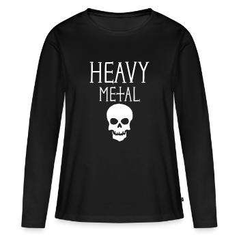 Heavy metal et crâne - T-shirt manches longues Premium bio Femme - noir - Devant - Julia (174cm)