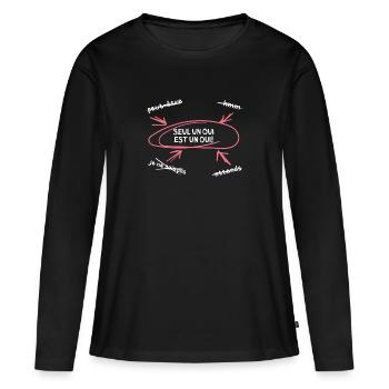 Nur ja heißt ja! §177 StGB Abs. 2 Sexualstrafrecht - Frauen Premium Bio Langarmshirt - Schwarz - Vorne - Julia (174cm)