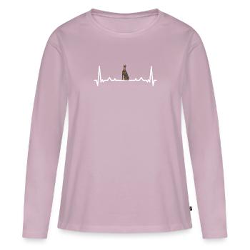 Heartbeat Doberman Pinscher - Women's Premium Organic Long Sleeve Shirt - dusky pink - Front - Julia (174cm)