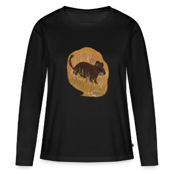 Ein Degu - Frauen Premium Bio Langarmshirt - Schwarz - Vorne - Julia (174cm)