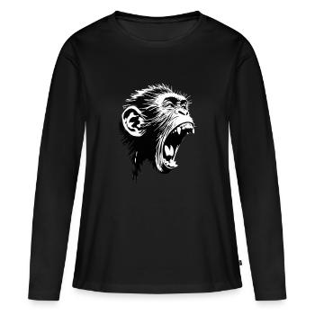 Auteur-compositeur-interprète Screaming Monkey - T-shirt manches longues Premium bio Femme - noir - Devant - Julia (174cm)