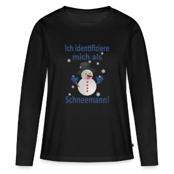 Schneemann Identität - Vers.2 - Frauen Premium Bio Langarmshirt - Schwarz - Vorne - Julia (174cm)