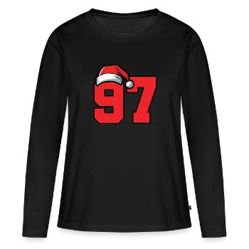 97 Numéro Noël - T-shirt manches longues Premium bio Femme - noir - Devant - Julia (174cm)
