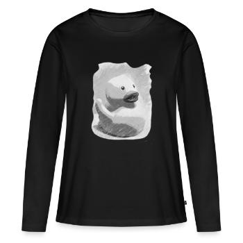 Canard gris - T-shirt manches longues Premium bio Femme - noir - Devant - Julia (174cm)